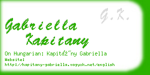 gabriella kapitany business card